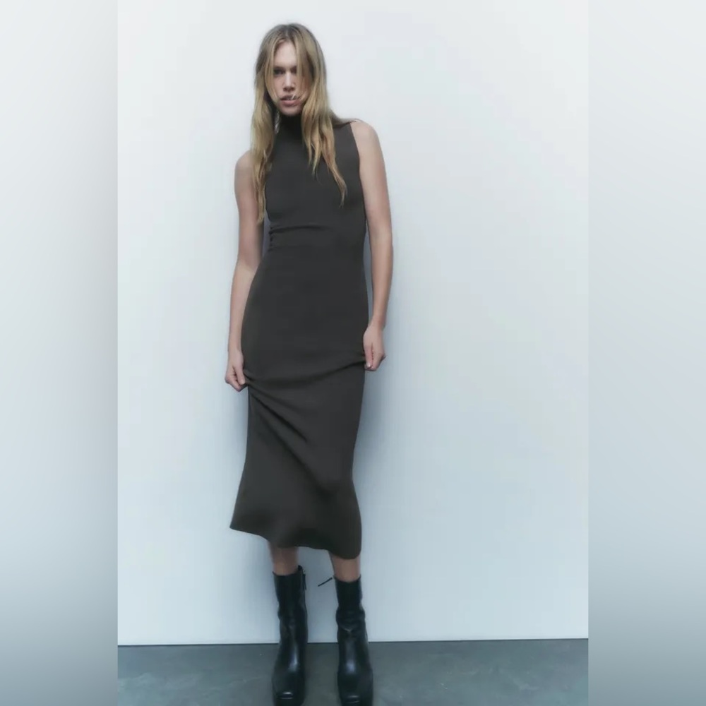 ZARA Grey Knitted Dress